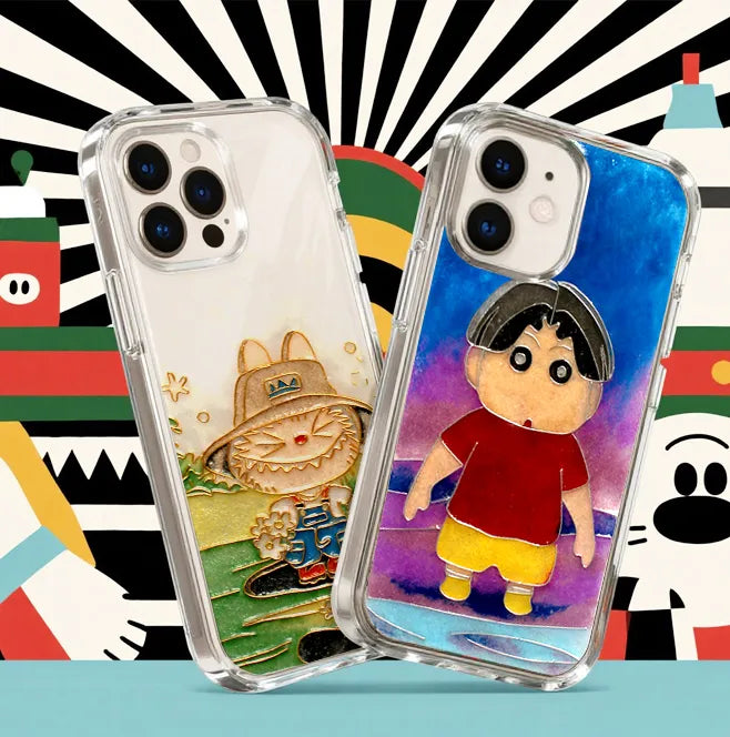 Custom Drop-Proof and Shock-Resistant Cloisonné Enamel Phone Case Customized to Your Design Compatible with iPhone 15/14/16 and iPhone 17 Cases