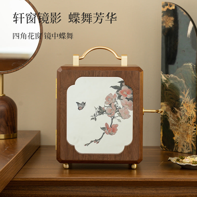 木质首饰盒带锁收纳盒高档精致2025年新款手饰品盒生日新婚礼物品