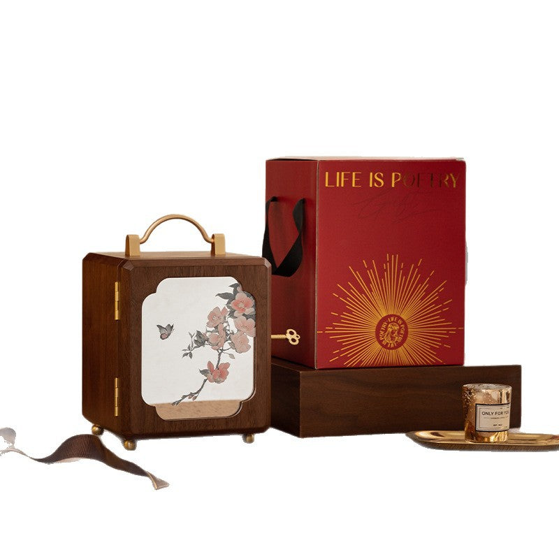 木质首饰盒带锁收纳盒高档精致2025年新款手饰品盒生日新婚礼物品